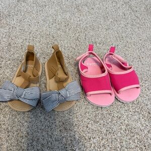 Baby Girl Sandals Gold Bug Size 6-9 months 2 pairs